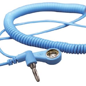 Wrist Band Coil Cord, Snap & 90˚ Angle Banana Plug